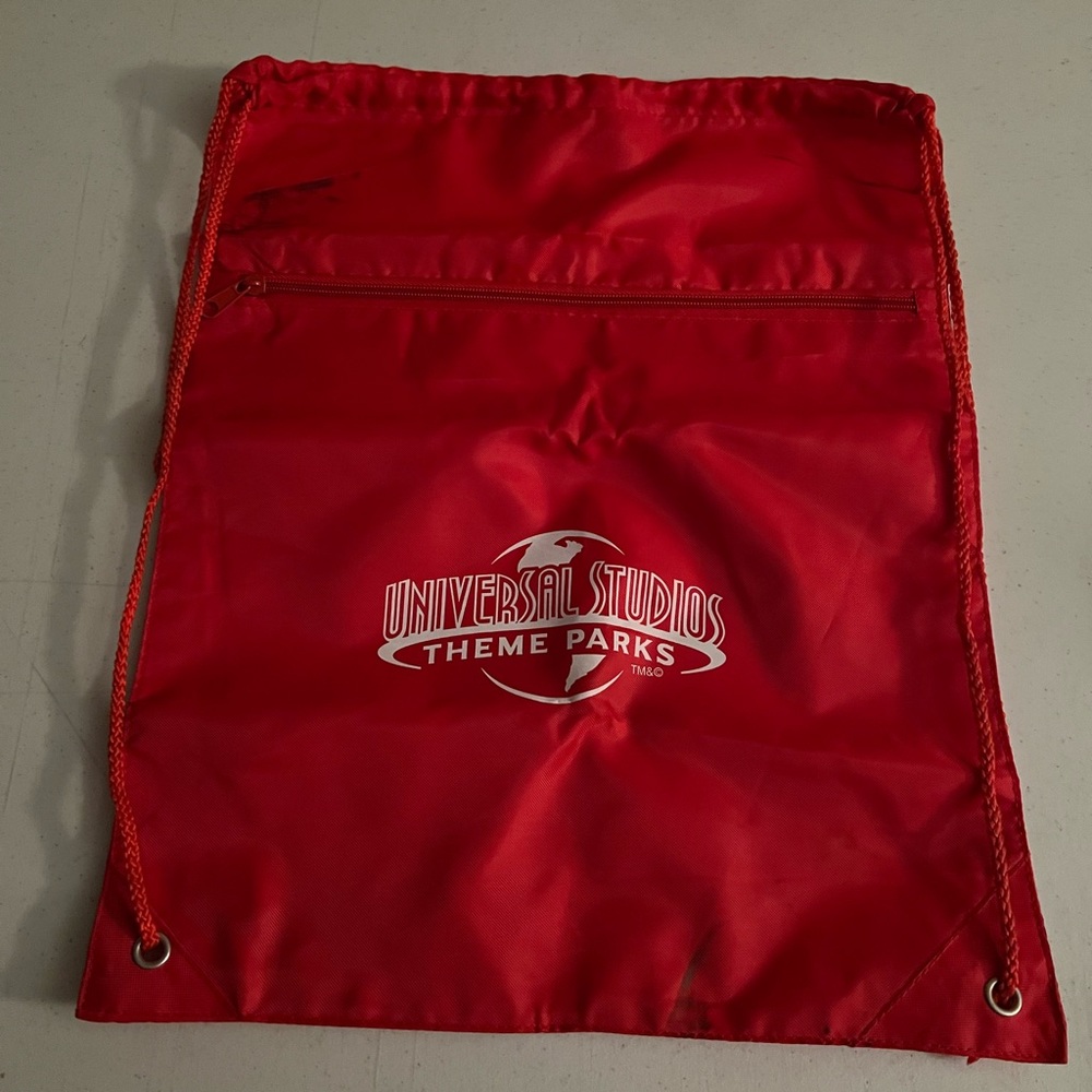 Universal Studios Theme Parks - Red Drawstring Ba… - image 1